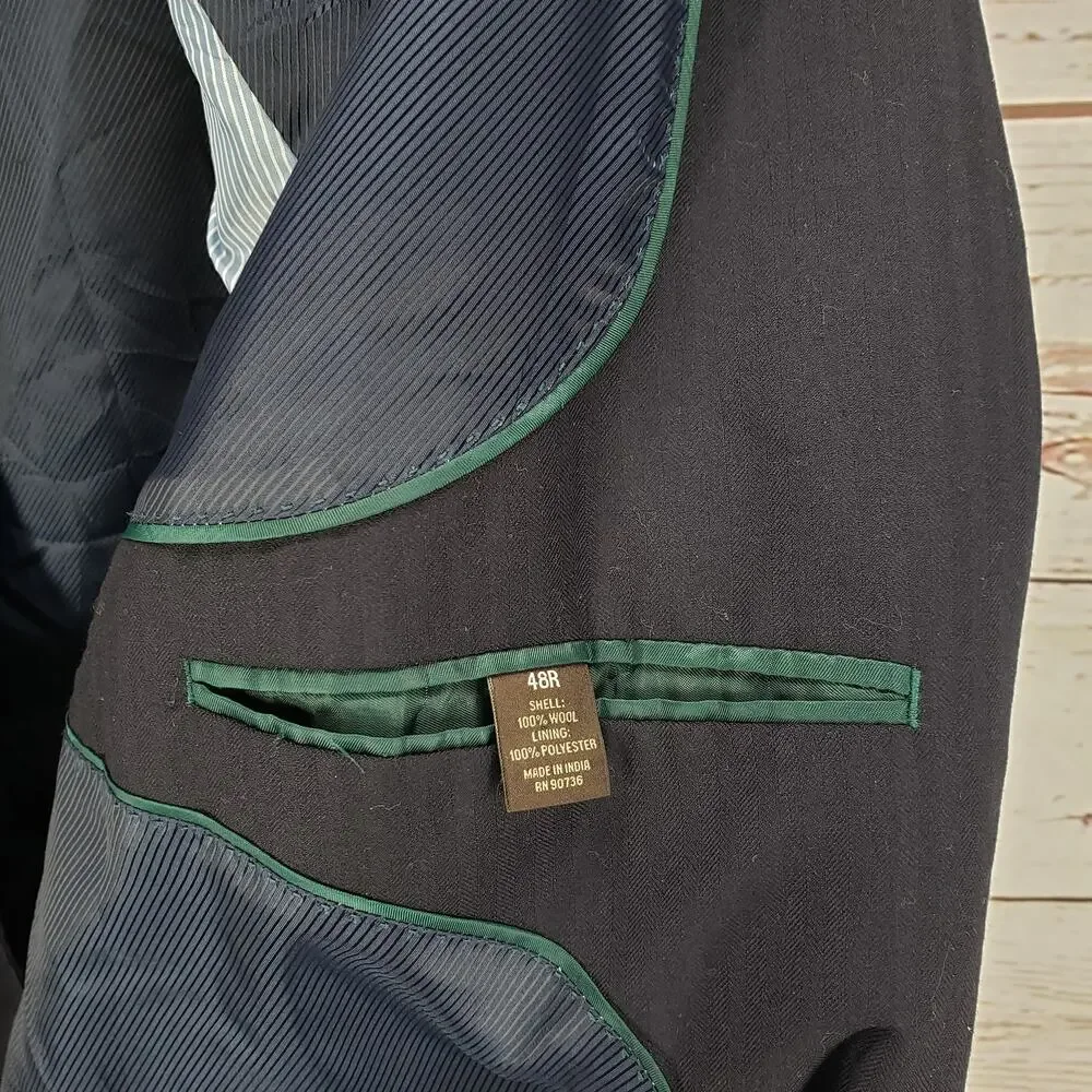 Greg Norman for Tasso Elba Men's Blue 100%Wool Sportscoat Blazer Size 48R